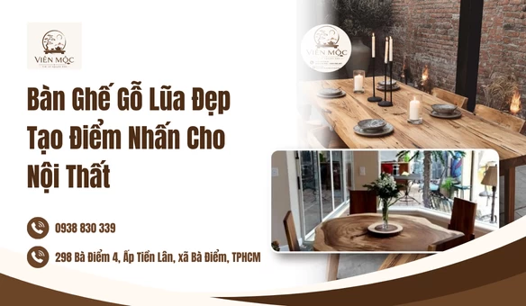 Bàn Ghế Gỗ Lũa Đẹp Tạo Điểm Nhấn Cho Nội Thất