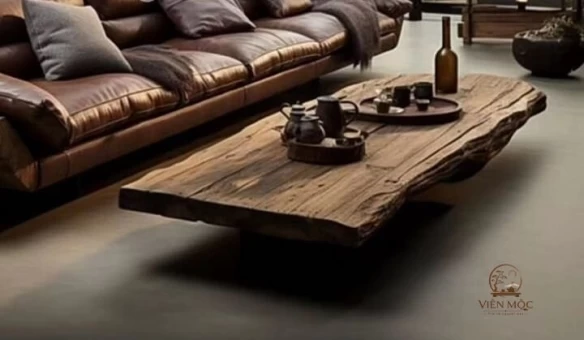 bàn trà đạo gỗ lũa tự nhiên 