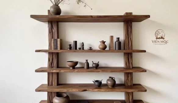 Kệ đa tầng gỗ lũa