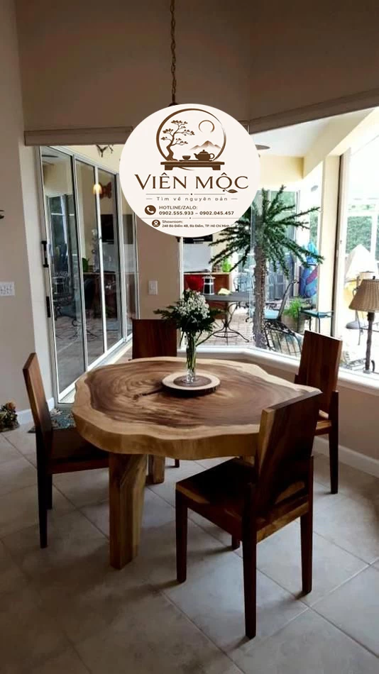 Bàn trà đạo mặt tròn