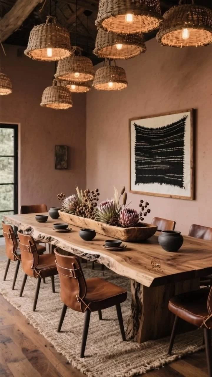 bàn ăn gỗ lũa tự nhiên