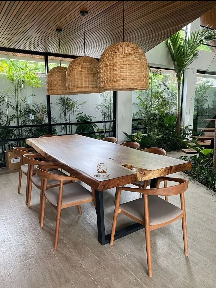 bàn ăn gỗ lũa tự nhiên