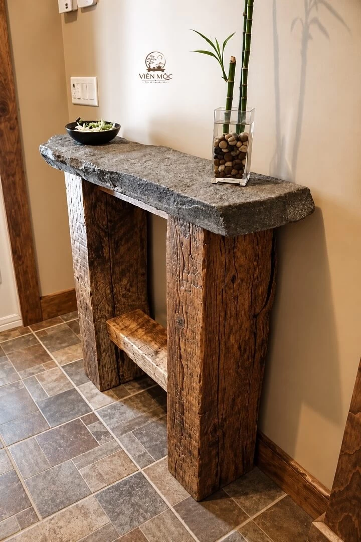 Bàn console gỗ lũa