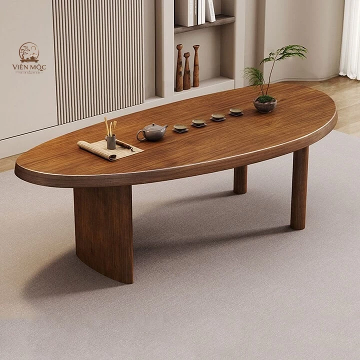 bàn trà đạo hình oval