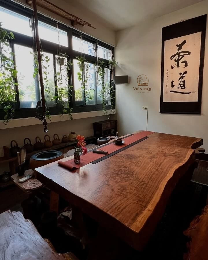 bàn trà gỗ lũa nguyên khối