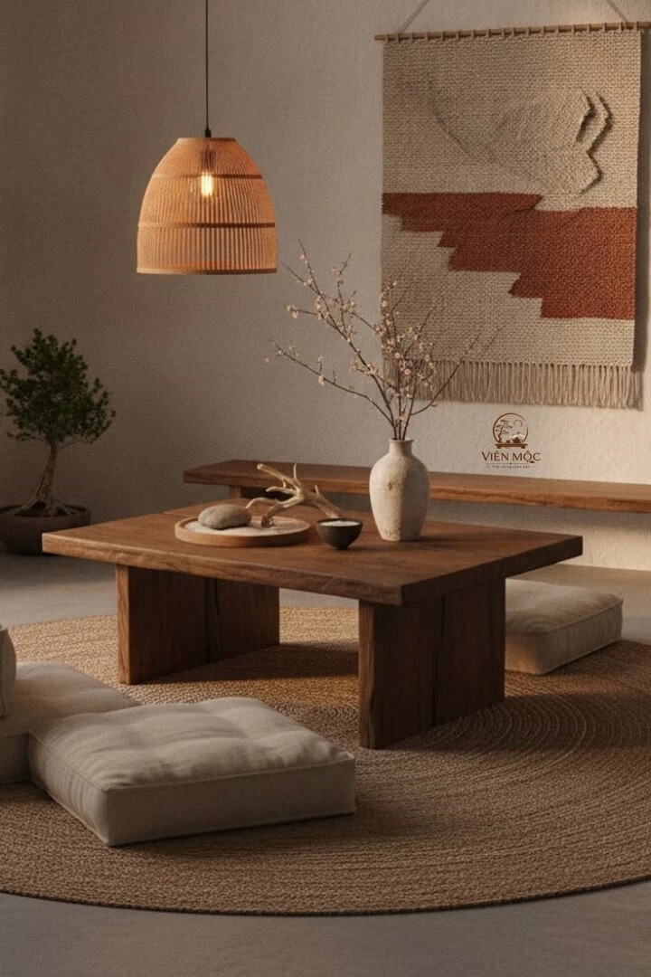 bàn trà đạo Wabi Sabi 