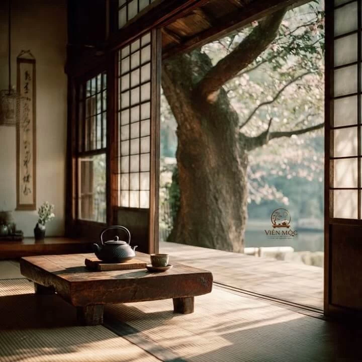 bàn trà đạo Wabi Sabi 