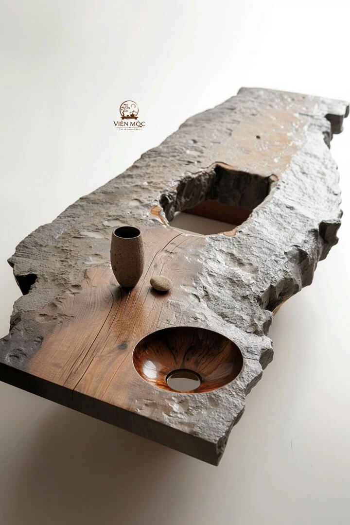 bàn trà đạo phong cách Wabi Sabi
