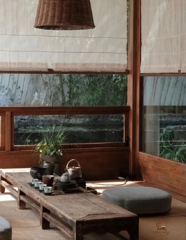 bàn trà đạo Wabi Sabi 