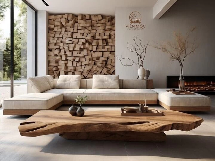 bàn trà đạo gỗ lũa tự nhiên 