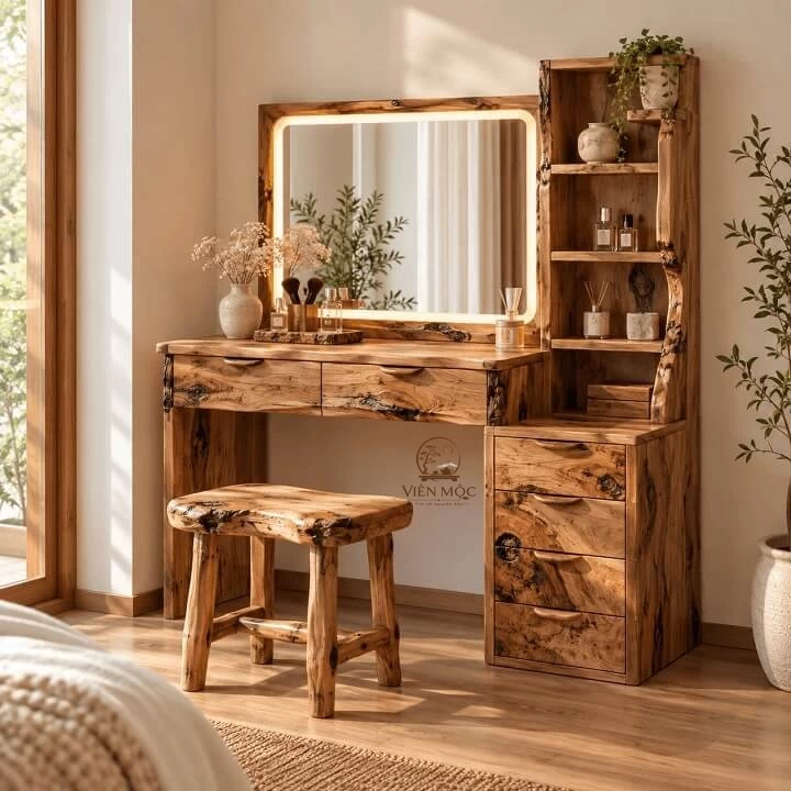 Bàn trang điểm gỗ lũa nghệ thuật