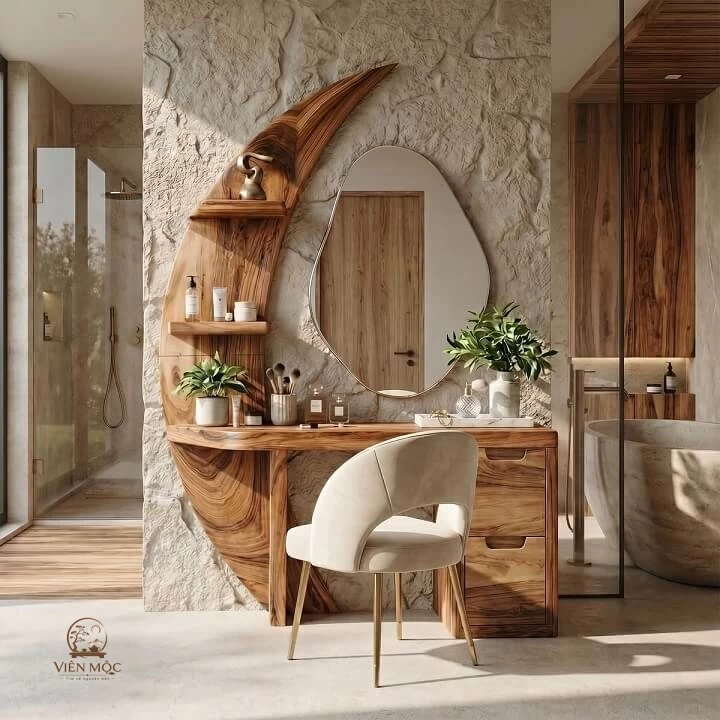 Bàn trang điểm gỗ lũa nghệ thuật