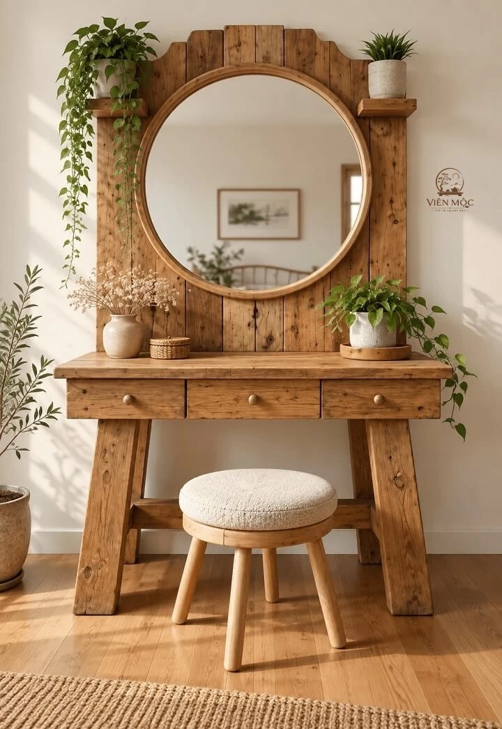 Bàn trang điểm gỗ lũa nghệ thuật