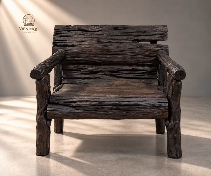 Ghế dài gỗ lũa