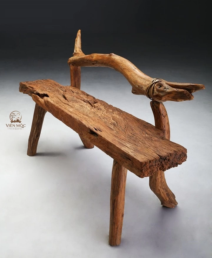 Ghế dài gỗ lũa