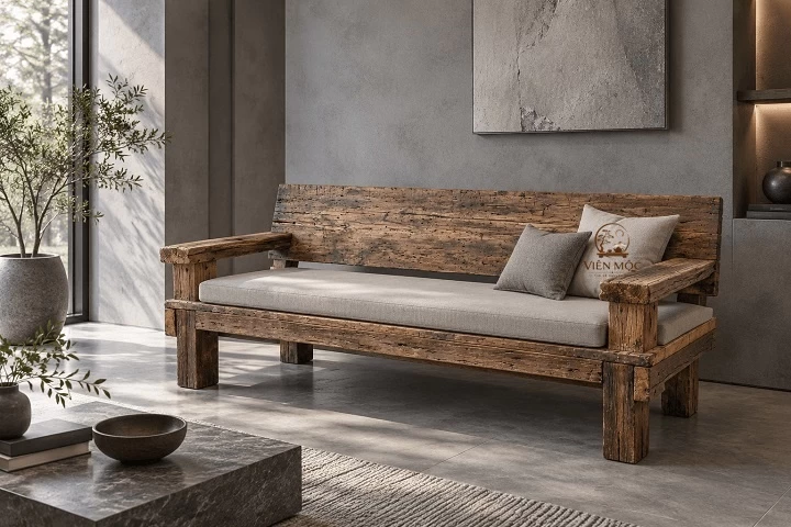 Ghế sofa gỗ lũa tự nhiên