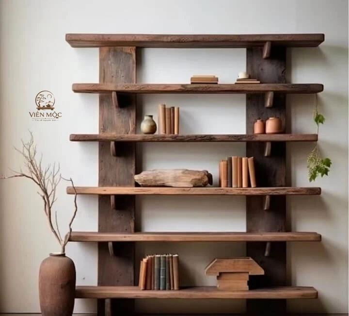 Kệ đa tầng gỗ lũa