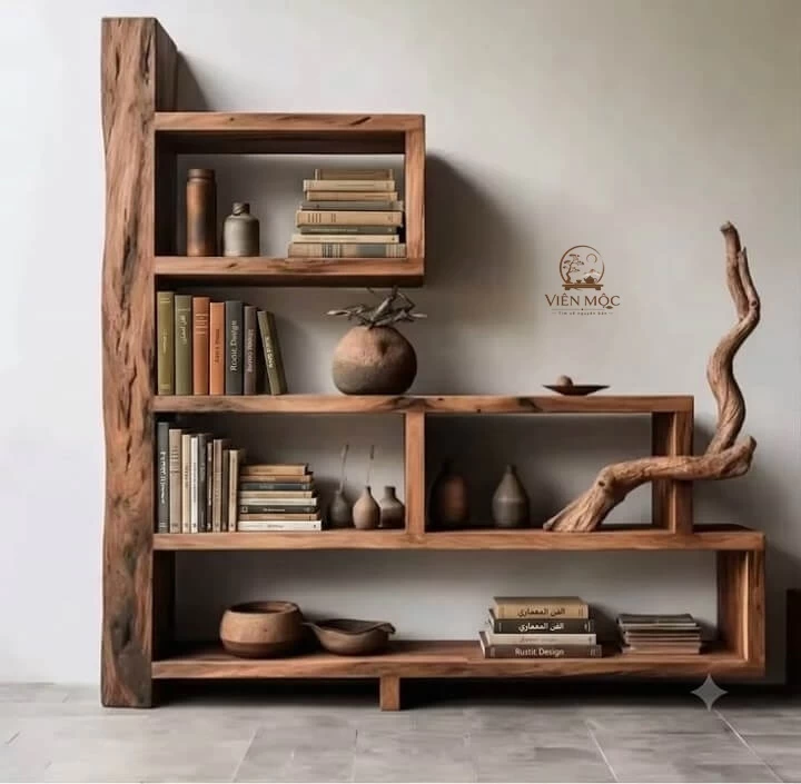 Kệ đa tầng gỗ lũa
