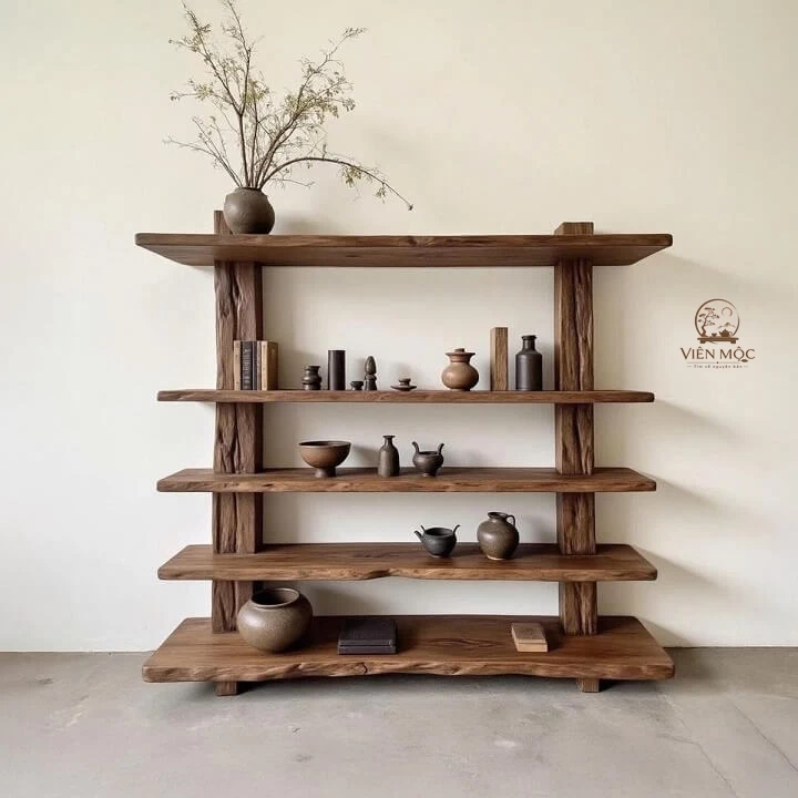 Kệ đa tầng gỗ lũa