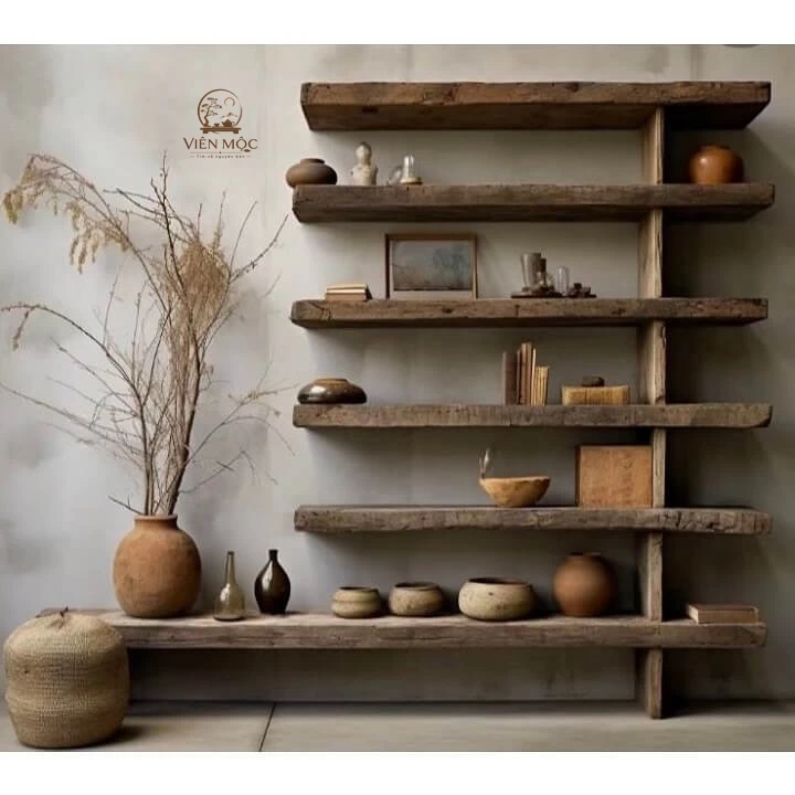 Kệ đa tầng gỗ lũa