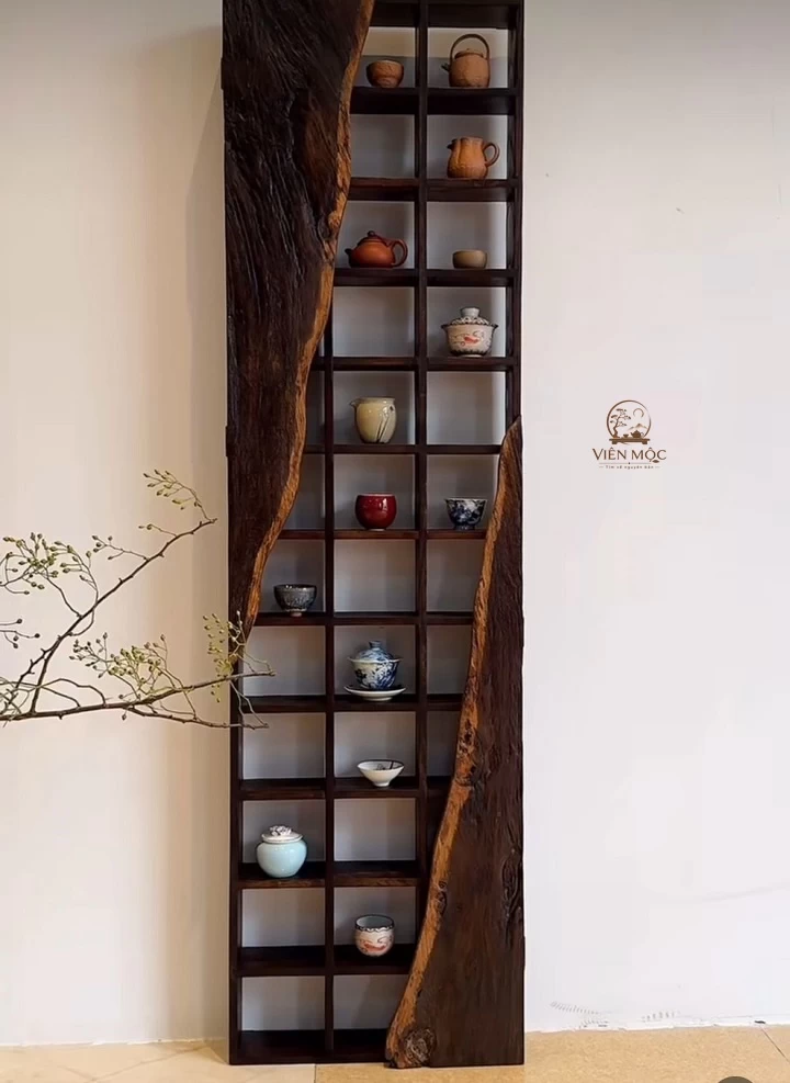 Kệ đa tầng gỗ lũa