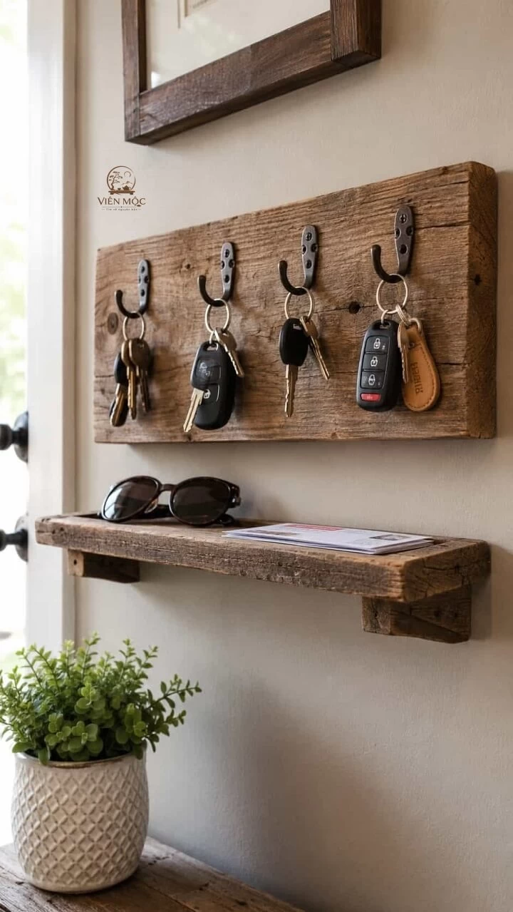 Kệ decor gỗ lũa mini