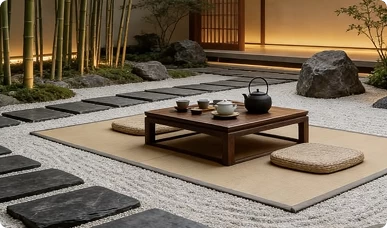 Thiết kế bàn trà đạo thủy sinh 