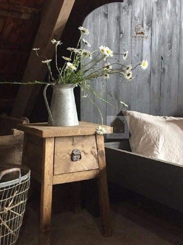bàn tab đầu giường gỗ lũa