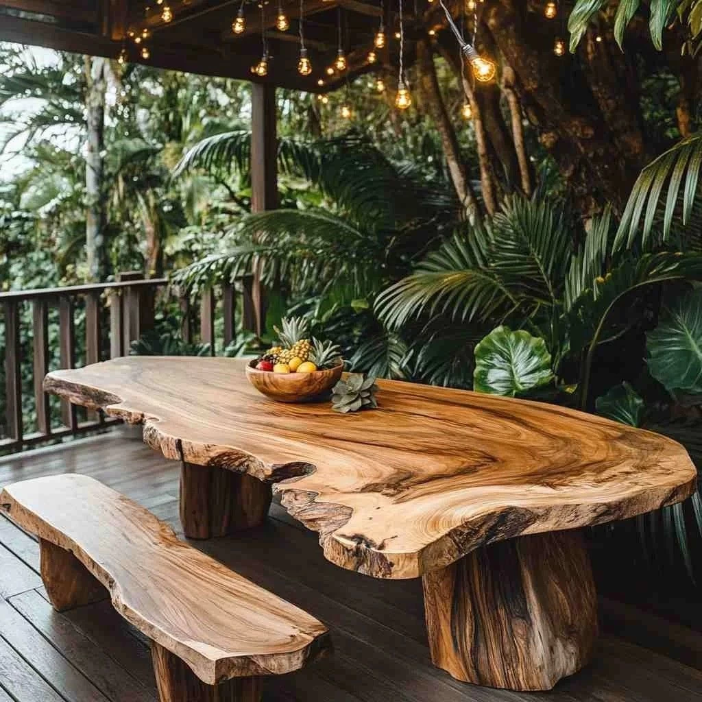 thiết kế bàn ăn gỗ tự nhiên