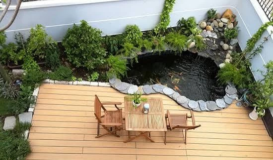 Thi công tiểu cảnh sân vườn biệt thự 