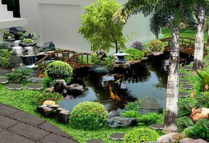 Thi công tiểu cảnh sân vườn biệt thự 