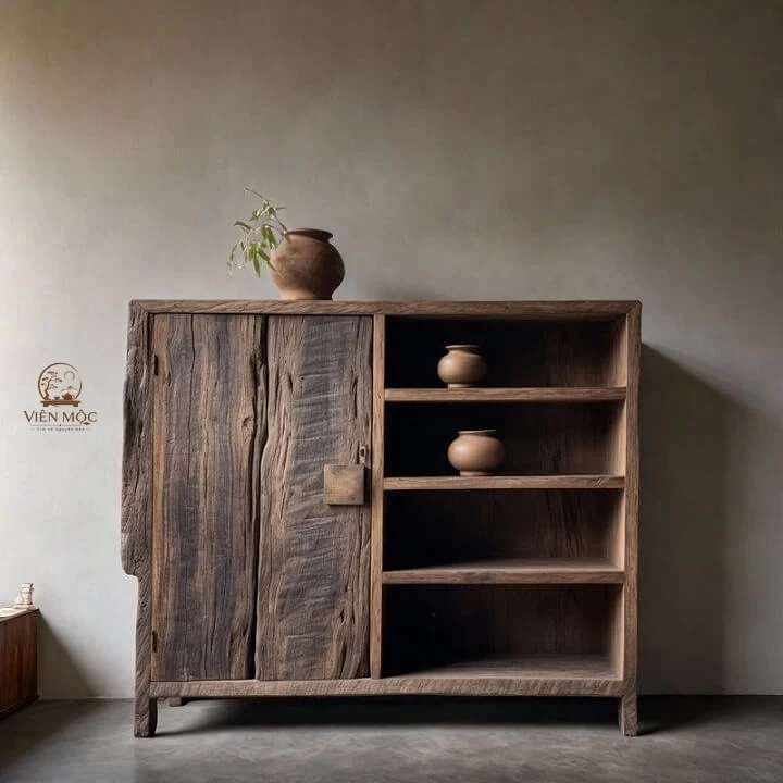 Tủ chén gỗ lũa