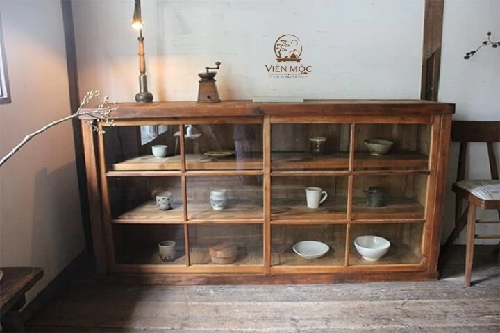 Tủ chén gỗ lũa