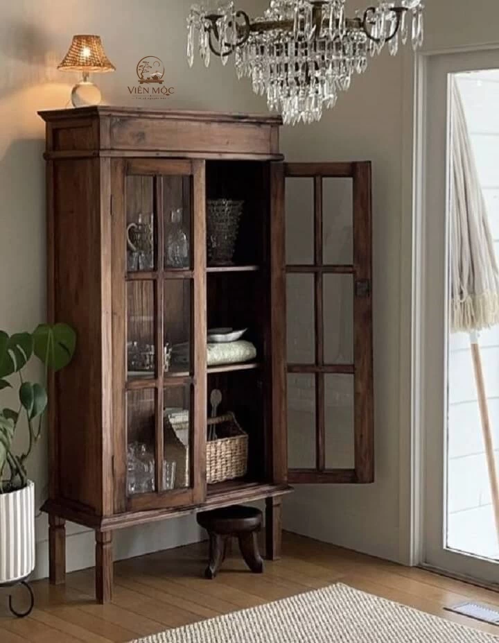 Tủ chén gỗ lũa