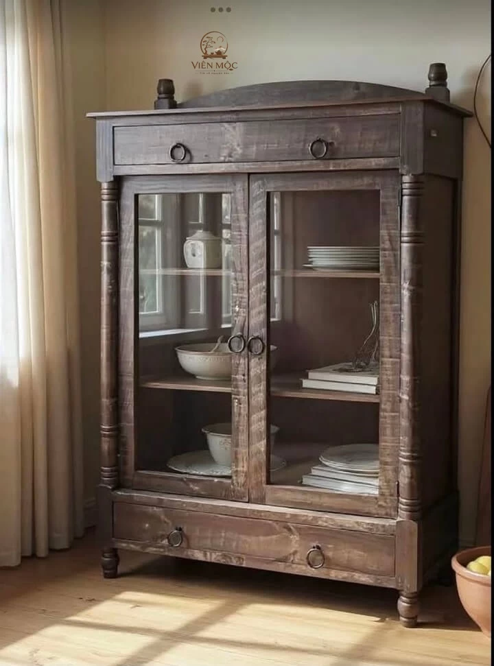 Tủ chén gỗ lũa