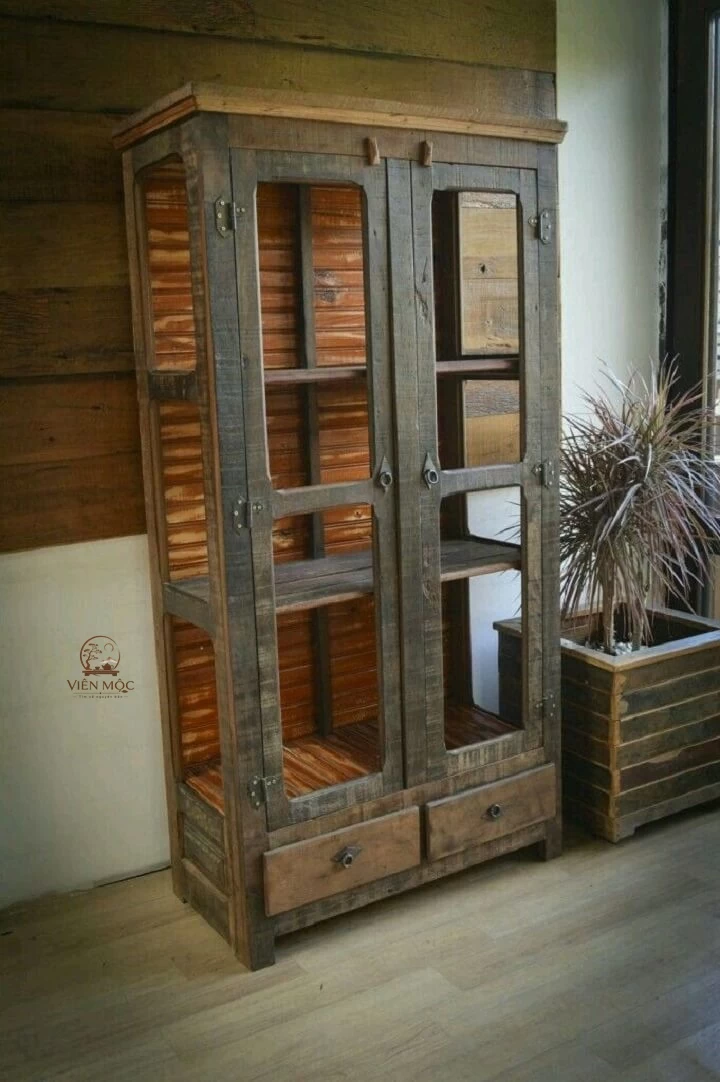 Tủ chén gỗ lũa