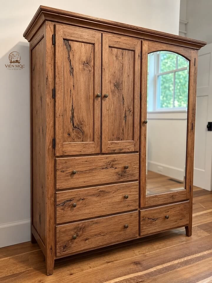 Tủ quần áo gỗ lũa 