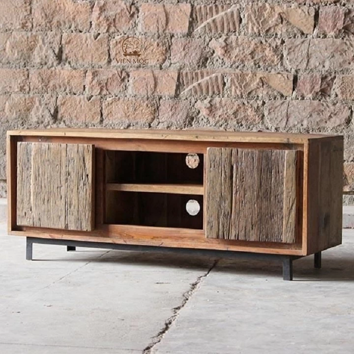 Tủ gỗ lũa phong cách wabi sabi 
