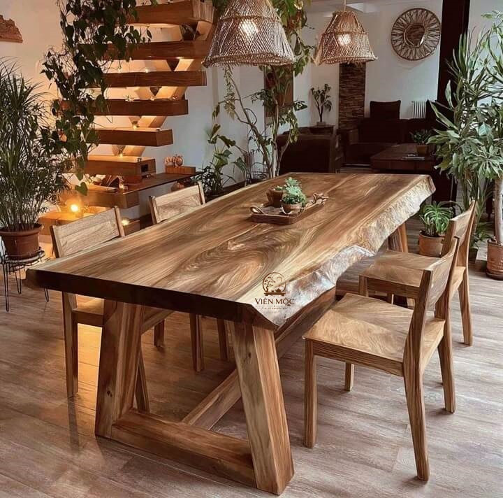 Các loại gỗ thường dùng làm bàn ăn gỗ lũa