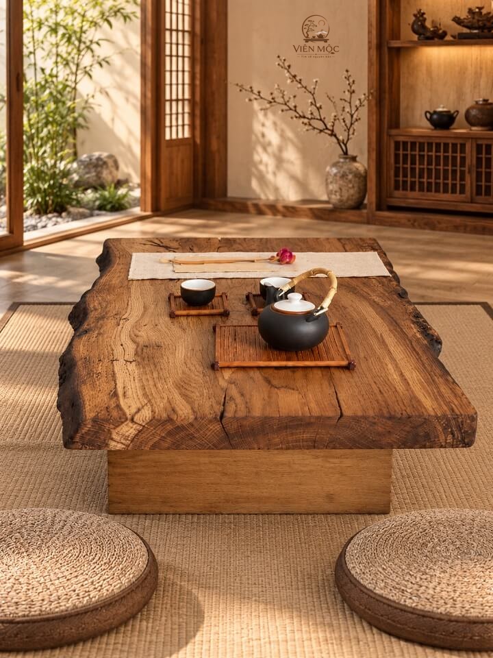 Ứng dụng bàn trà đạo chữ nhật trong không gian