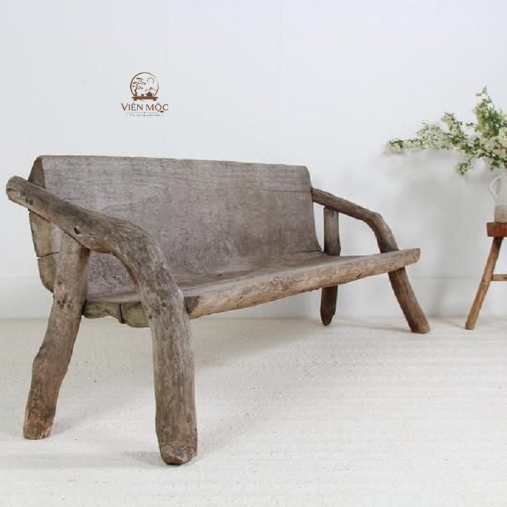 Ứng dụng ghế dài wabi sabi trong không gian