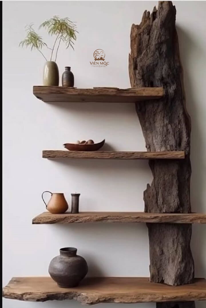 Giá trị nghệ thuật từ kệ đa tầng gỗ lũa
