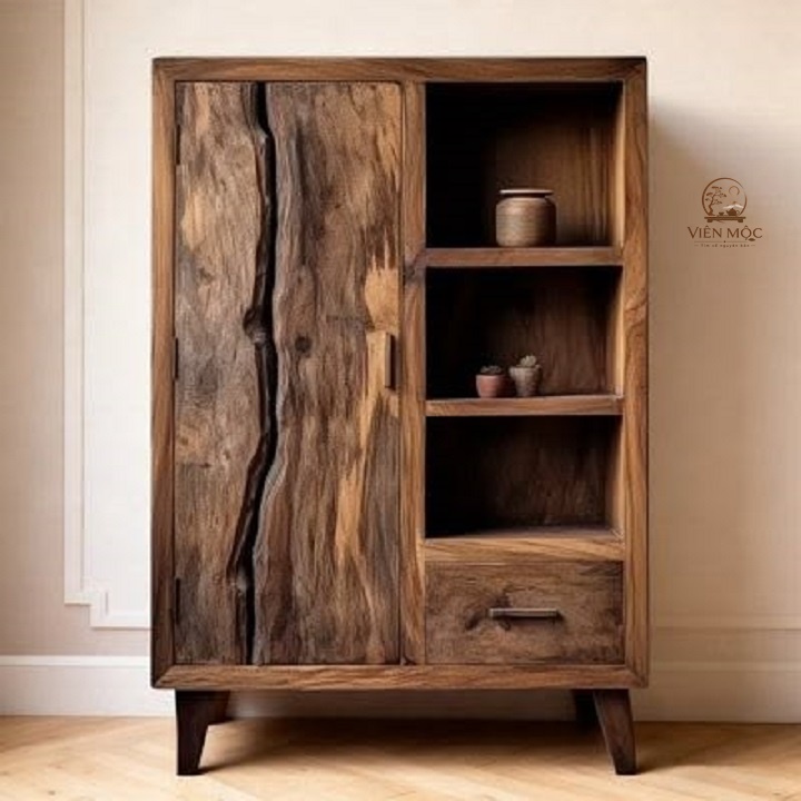 Cách làm ra một chiếc tủ gỗ lũa một cánh