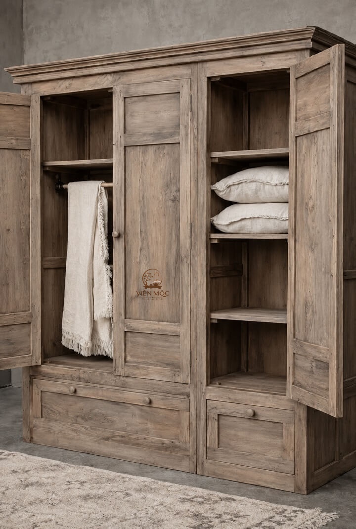 Giá trị nghệ thuật từ tủ quần áo gỗ