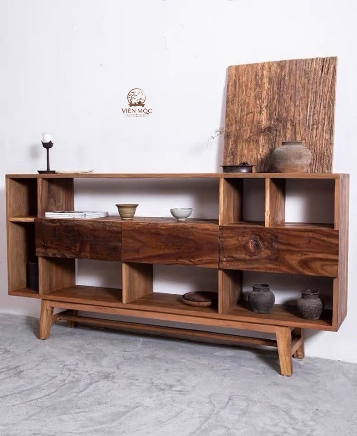 Giá trị phong thủy từ tủ trà đạo gỗ lũa