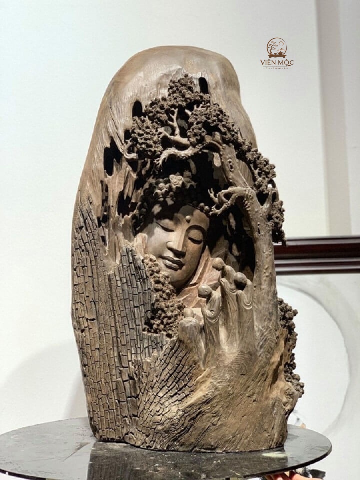 Ứng dụng tượng gỗ lũa trong không gian sống